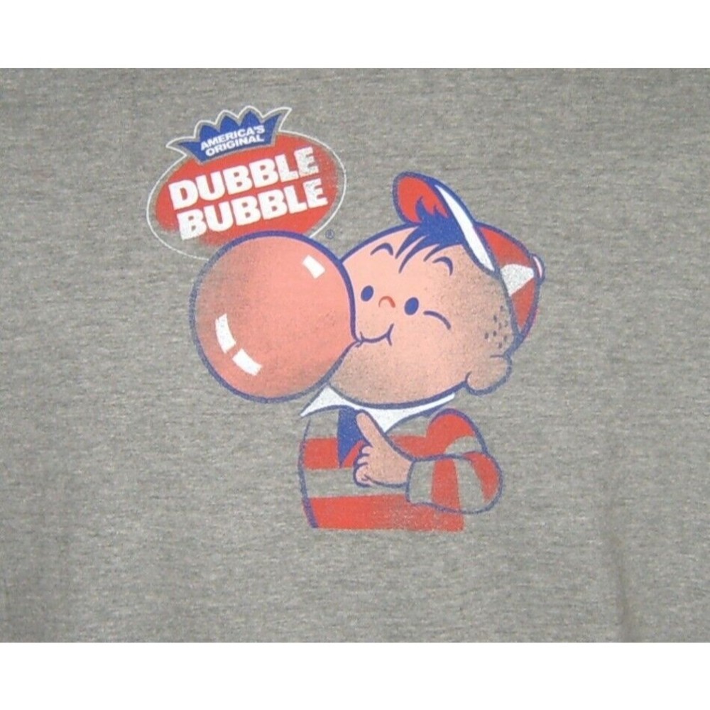 Dubble Bubble T Shirt Youth Size XL Vintage Look Heather Gray